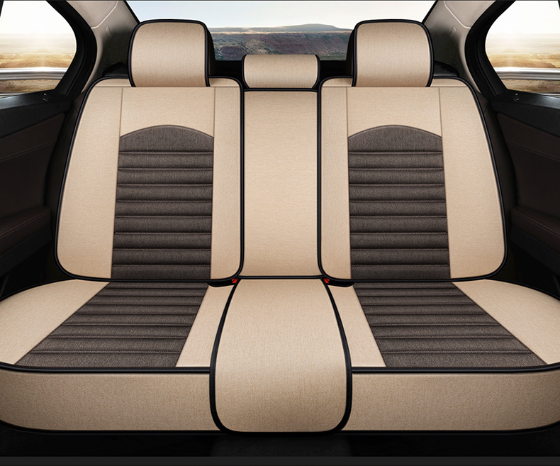 23 Years New All-Season Breathable Striped Linen Car Seat Cushion Wholesale Export from Physical Store