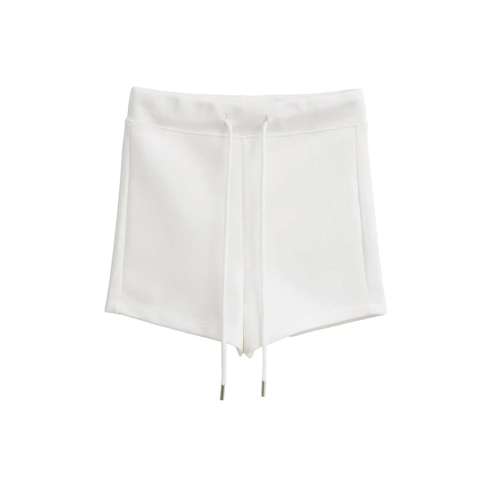 Spring trousers, shorts, drawstring, high waist, slim fit