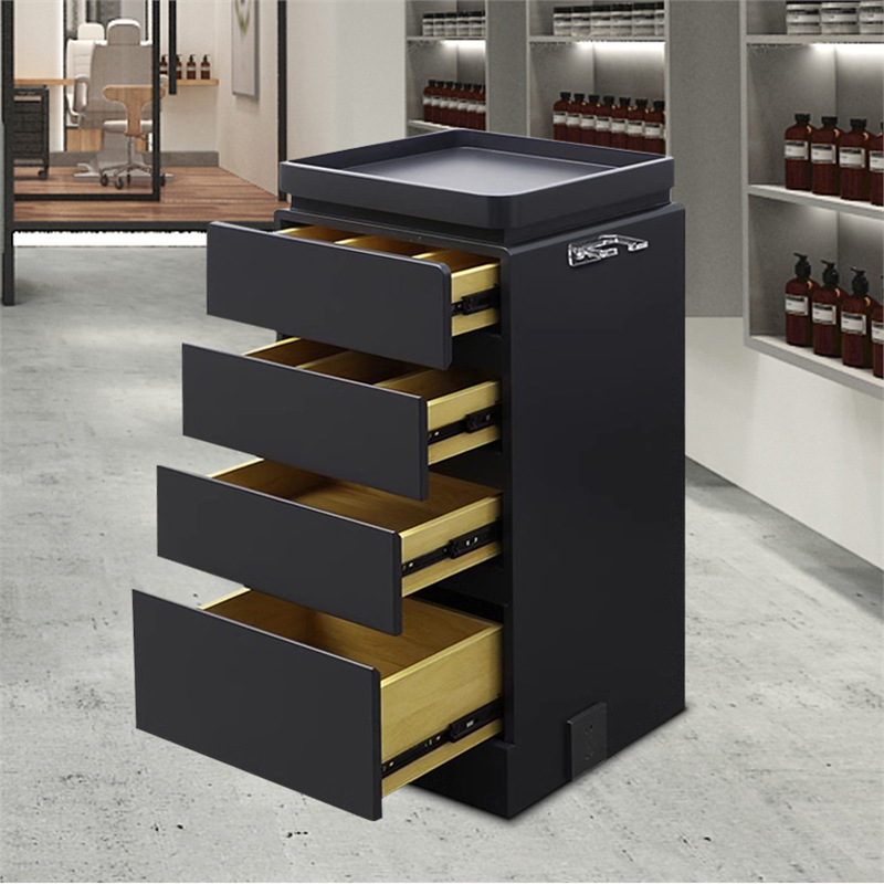 Gabinete de herramientas de peluquería Gabinete de madera maciza Salón de peluquería especial Red Cabinet de almacenamiento Cabinet de corte de pelo Carrito pequeño