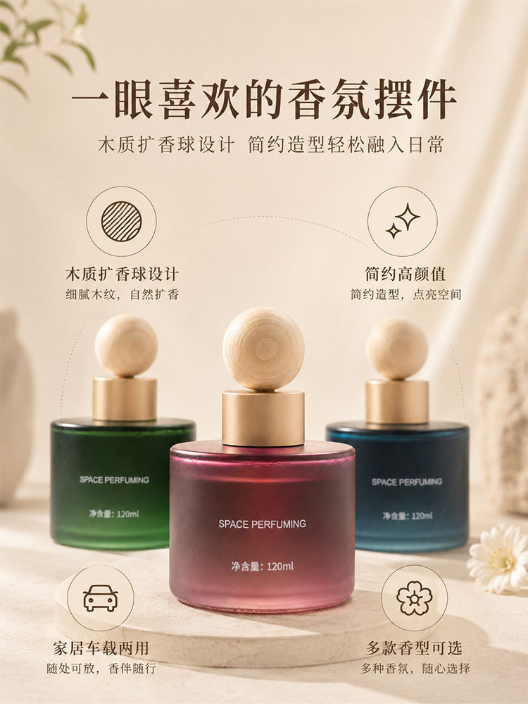 Car Air Freshener, Car Perfume, Planet-Shaped Wooden Stick, Light Fragrance, Liquid Fragrance, Home and Car Long-Lasting Scent