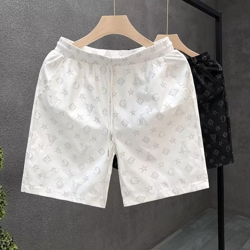 Summer New Men's Ice Silk Quick Drying Casual Sports Shorts Loose Breathable Five Point Pants With Letter Print_voghion.com