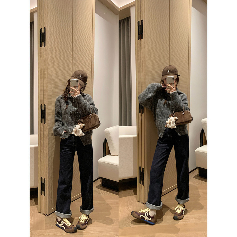 牛皮版葡萄妈同款歪头小可爱复古系带休闲运动小白鞋女德训阿甘鞋|undefined