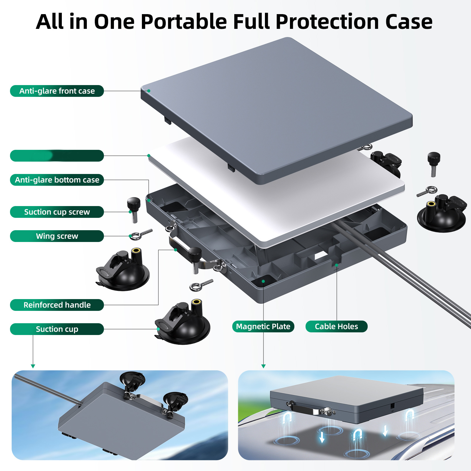 Cross-border exclusive mini car suction cup holder 5-in-1 holder protective case mini backpack protective case with suction cup