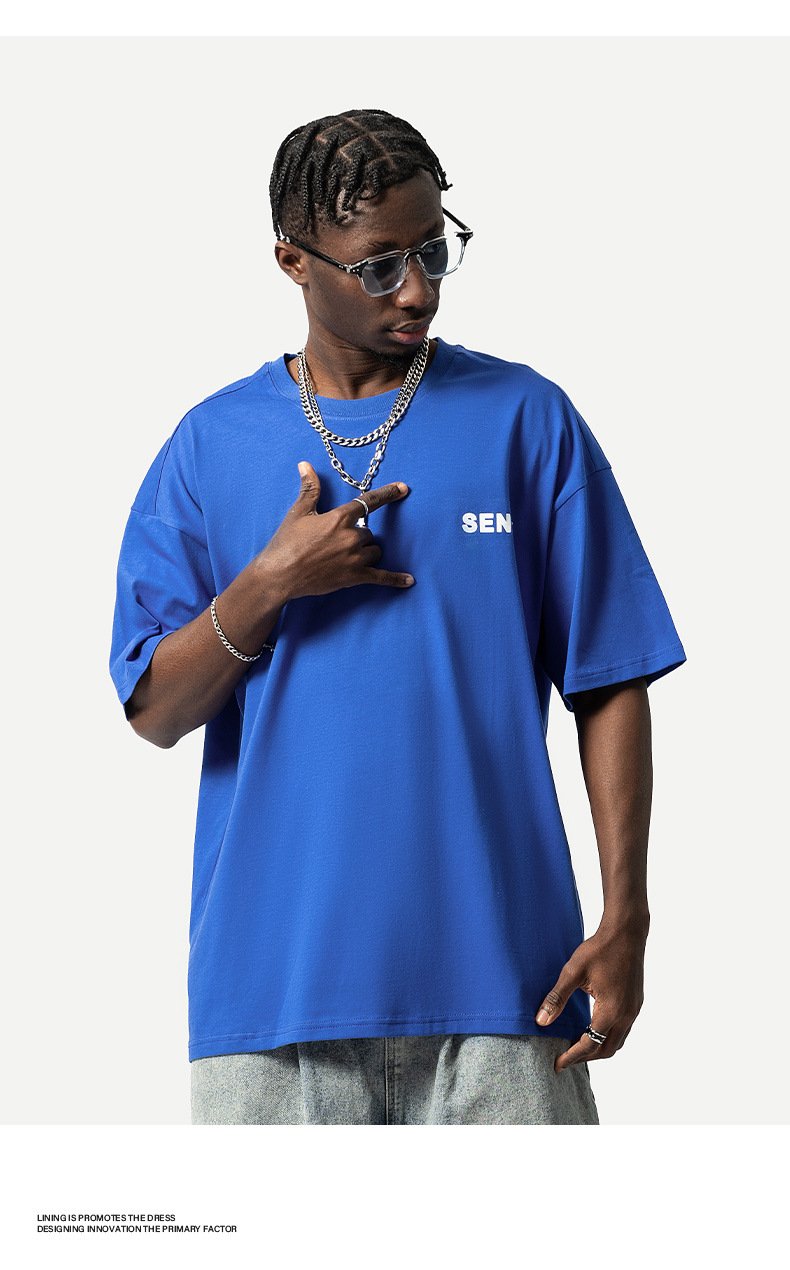 T-shirt da uomo in cotone stampato vestibilità oversize_voghion.com