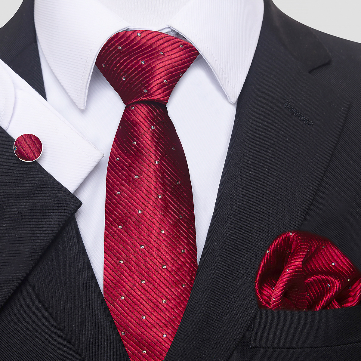 Juego de Corbata de Rayas para Hombre Set de 3 piezas de Rayón, para Bodas y Negocios