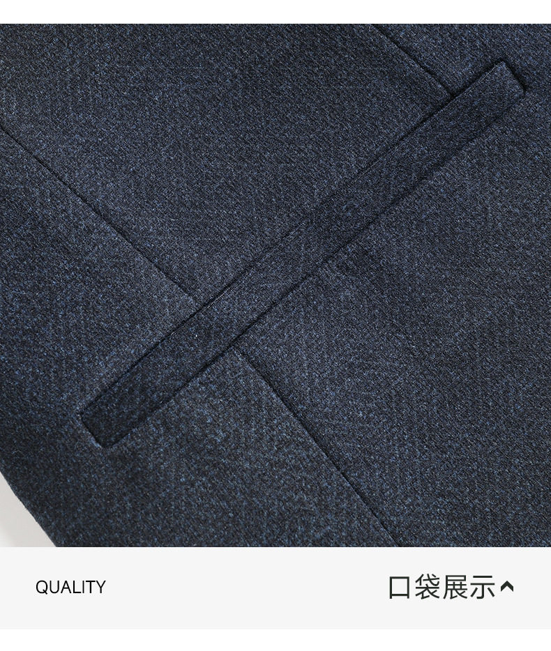 Áo vest nam dệt kim dày dặn mật độ cao, chống nhăn không cần ủi, dáng ôm, tay dài — Màu xanh dương chi tiết 27