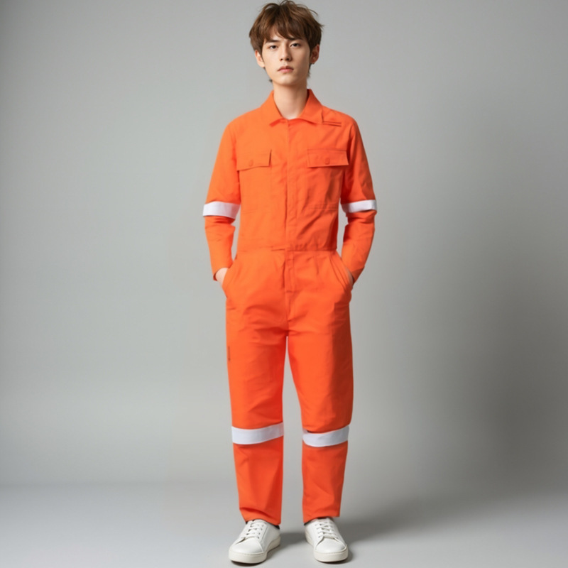 跨境连体工作服男反光全棉煤矿井下船厂船员工装外贸劳保服连体服|undefined
