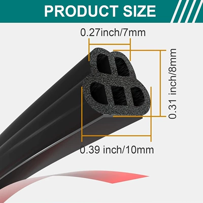 Strip Dustproof Noise Reduction Adhesive — Vehicle Sealing Strip - five-hole-30m-for-front-and-rear-hoods-and-doors