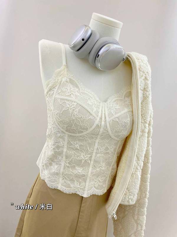 艾迪莎6100秋季深V蕾丝背心内搭一体式聚拢外穿防下垂吊带内衣女|undefined