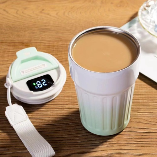 New Style Pleasure Striped Coffee Cup High Quality Gradient 304 Stainless Steel Insulated Cup Portable Car Water Cup Wholesale