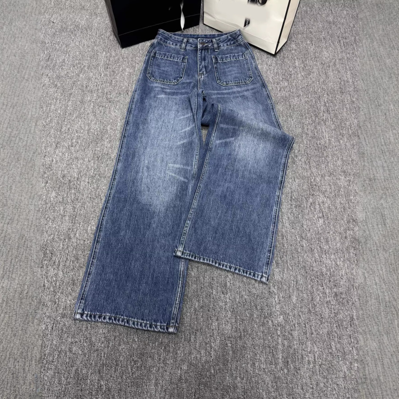 Dd High-Waisted Straight-Leg Jeans for Women with Double Pockets, Versatile Wide-Leg American-Style Long Pants, Women's 2026 Summer Wash Denim Dd High-Waisted Straight-Leg Jeans for Women with Double Pockets, Versatile Wide-Leg American-Style Long Pants, Women's 2026 Summer Wash Denim