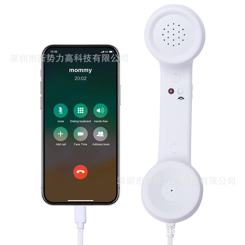 Inventario en línea popularidad de la niña corazón retró teléfono móvil auricular estudiante extraño ajuste de volumen micrófono auricular creativo teléfono