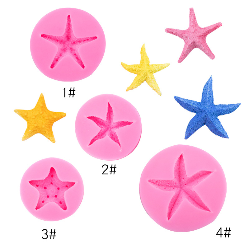 Una variedad de estrellas de mar tridimensional molde de silicona para hornear pastel de postre decoración Fondant chocolate ritmo seco molde