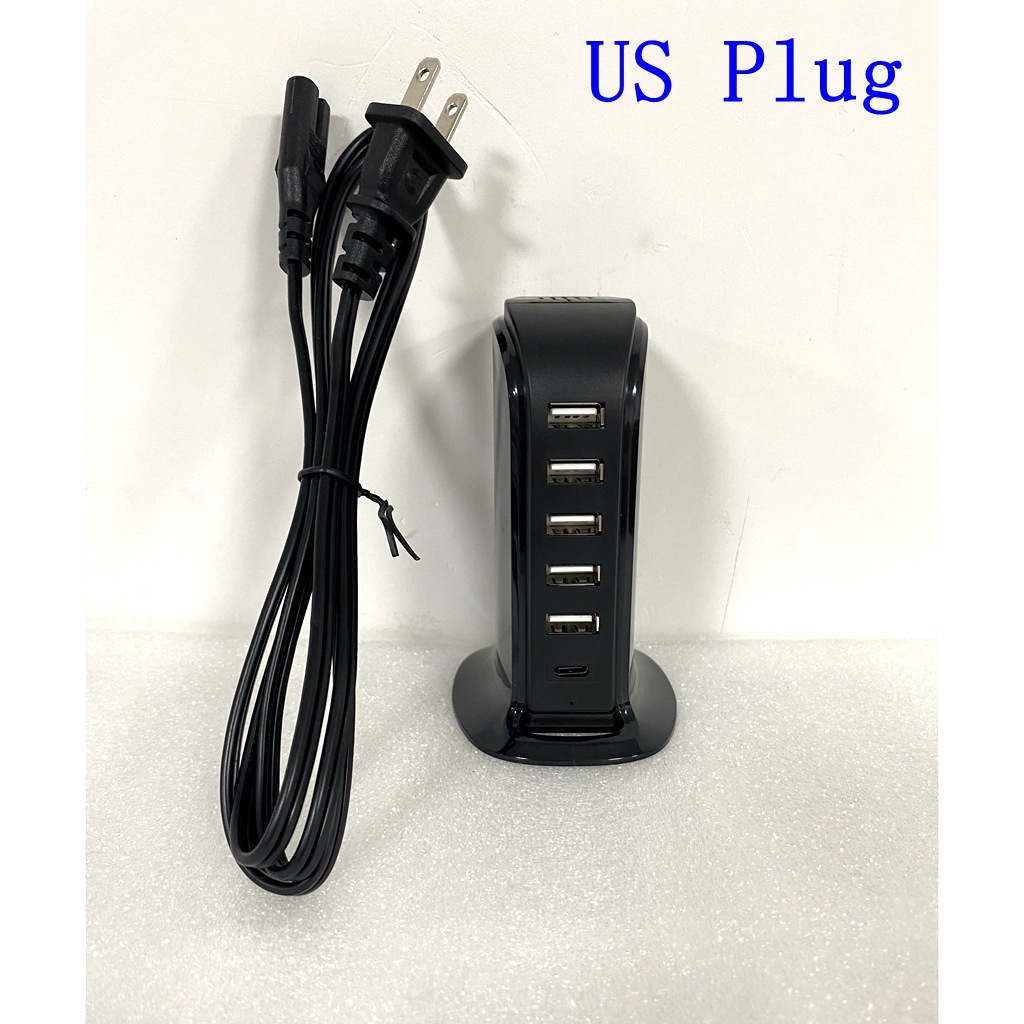 Cargador USB multipuerto de escritorio, 6 puertos, 5V4A 20W, modelo 506AL, carga rápida para teléfonos móviles