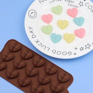 Spot wholesale 15 Diamond Love silicone chocolate mold cake die die die die fire paint wax