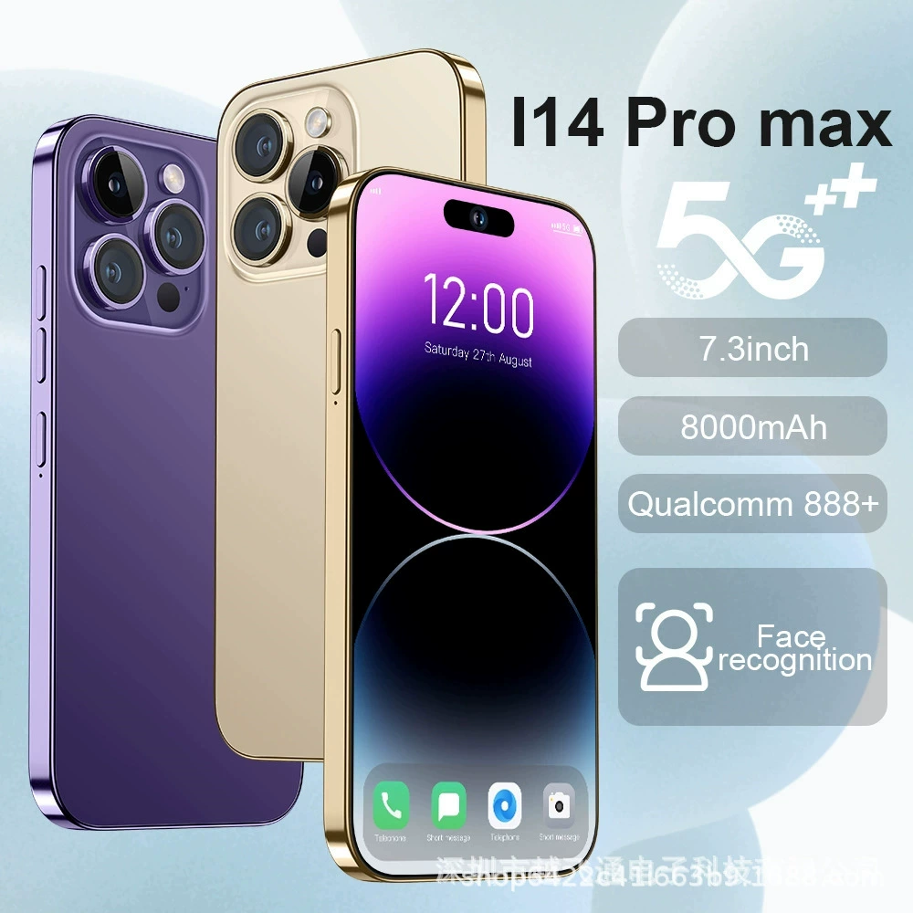 Мобильный телефон, элитные умные часы, для импорта, Intel Core i14, 14promax, 4G, широкий экран, Android
