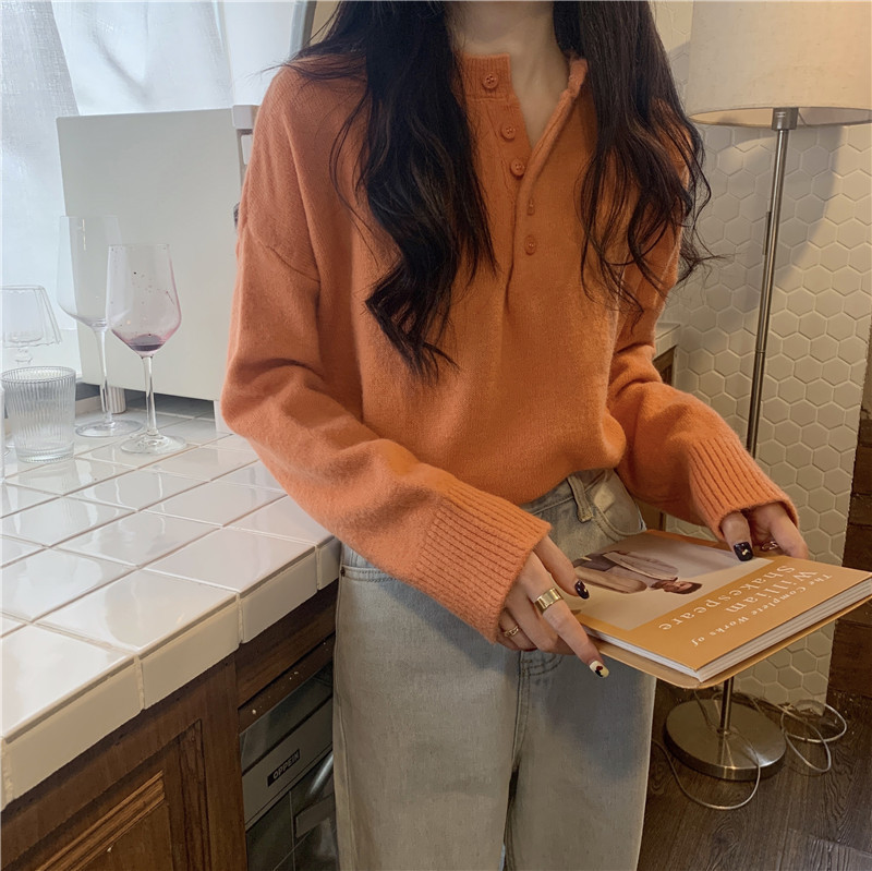 软奶蓝毛衣女秋冬2025新款韩版宽松打底套头百搭长袖针织上衣批发|undefined