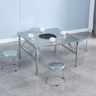 Night Market Stall Barbecue Table Commercial Household Potato Pot Outdoor Foldableing Stainless Steel Stall Barbecue Table Hot Pot Table