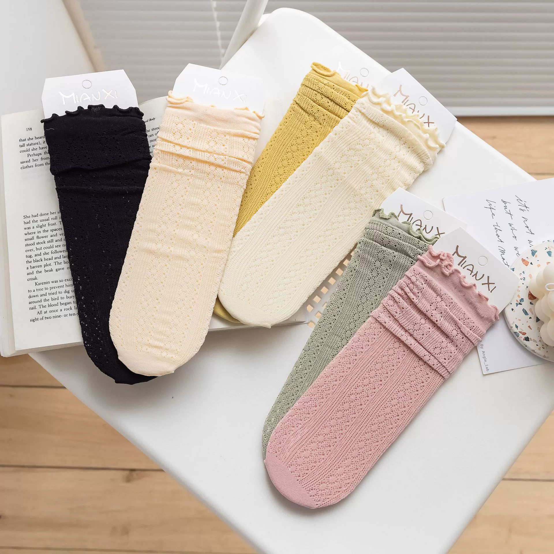 Tide, breathable Japanese summer thin knee socks, mid-length