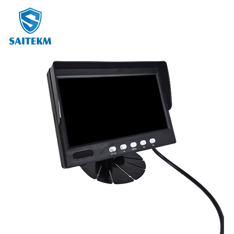 7inch Ahd Vehicle-Mounted Display High-Brightness Display Screen Fan-Shaped Bracket Large Vehicle Reversing Image Car Rear View 12V36V