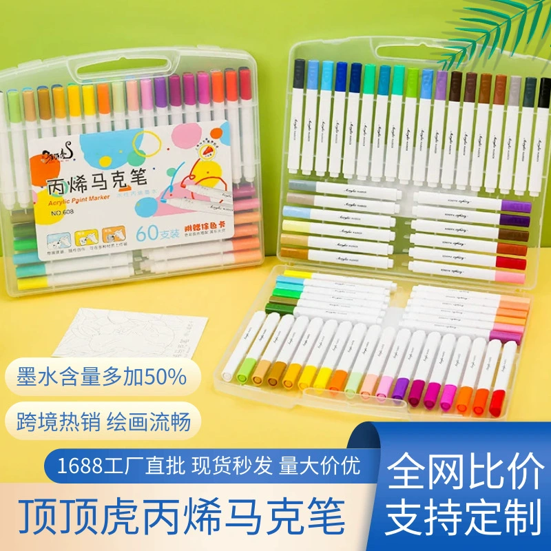 Top Tiger акриловая маркерная ручка костюм водонепроницаемая цветная ручка художественная кисть для граффити дети ученики начальной школы акриловая ручка оптом