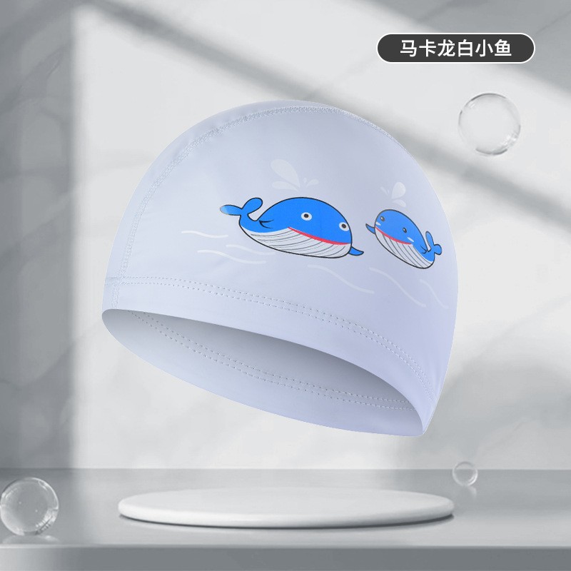 Logo personalizado sombreros de natación para niños recubiertos PU dibujos animados lindos niños y niñas impermeables gorras de protector de orejas fábrica directa