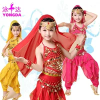 Yongda Jiayi Детский костюм с шарнирными брюками для танца живота, Детский костюм для индийских танцев, Детский костюм для выступлений