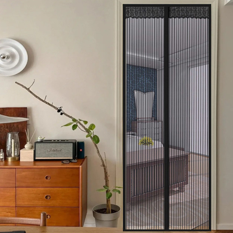 Sommer-Fliegenschutz Streifen Türvorhang Magnetisch Selbstklebend Bohnerfreie Installation Haushalt Magic Tape Trennwand Moskitonetz Fenster-Türvorhang