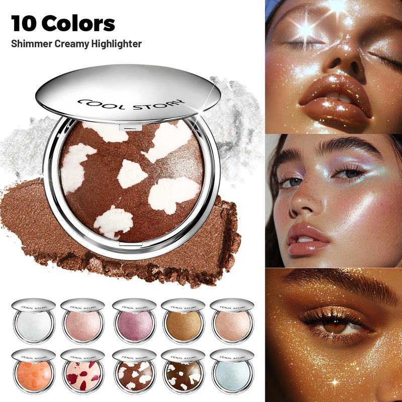 Cross-Border Q-Elastic Highlighter Cream with Fine Shimmer for Face and Eyes, 3D Brightening and Contouring, Bronzer Powder, Coolstory Makeup Cross-Border Q-Elastic Highlighter Cream with Fine Shimmer for Face and Eyes, 3D Brightening and Contouring, Bronzer Powder, Coolstory Makeup