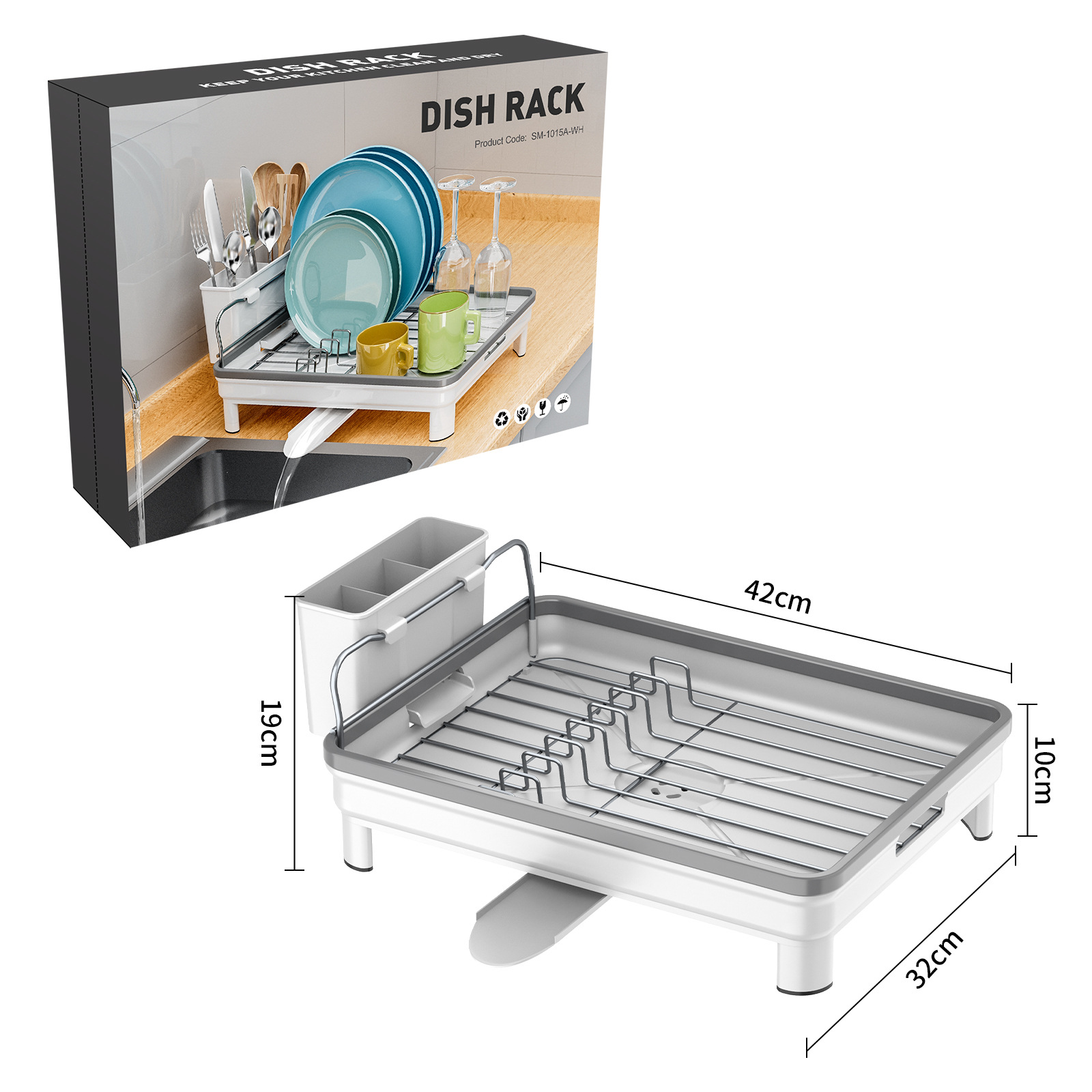 Cruz-frontera Amazon cocina 304 plato de acero inoxidable drenaje vajilla del hogar drenaje vajilla cesta almacenamiento estante