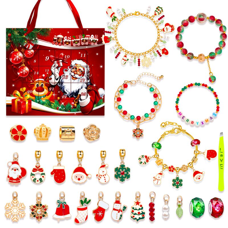  New Christmas Creative Blind Box Bracelet Handmade Diy24 Puzzle Puzzle Toy Exquisite Gift Box suit