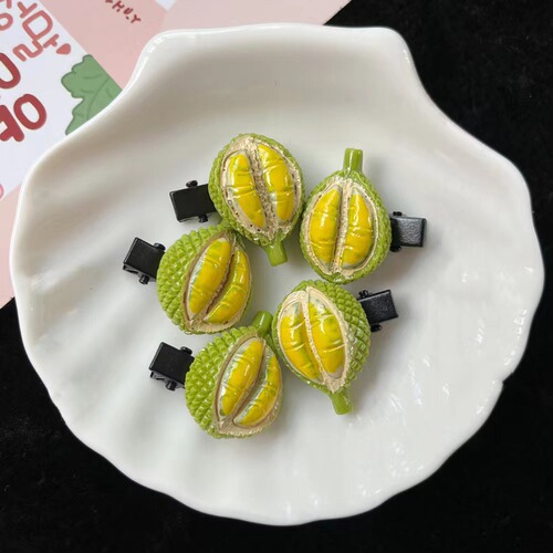 Simulated Durian Hair Clip Funny Creative Food Duckbill Clip Fun Bangs Side Clip Cute Headwear Hair Accessories Wholesale