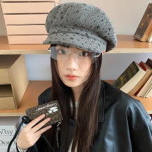 韩系文艺不规则星星云朵八角帽女春秋薄款透气百搭显脸帽子鸭舌帽