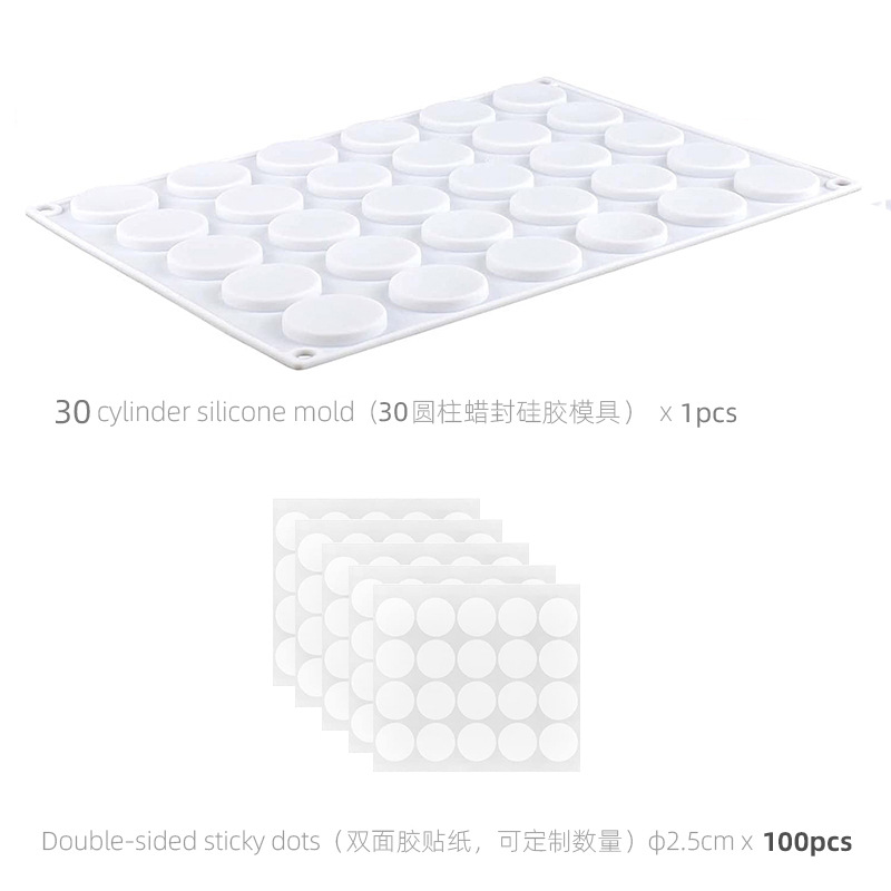 24-Piece Round Silicone Wax Seal Mold DIY Holiday Wine Gift Sealing 30 Cylindrical Wax Seal Stamp Set