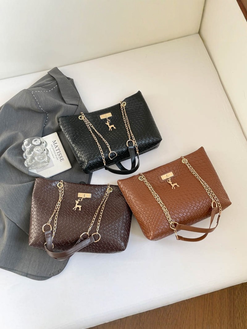 Bolsa de tejido para mujeres 2026 nueva bolsa de hombro de gran capacidad, bolso de cadena de alta calidad, bolso de mano de viaje universal