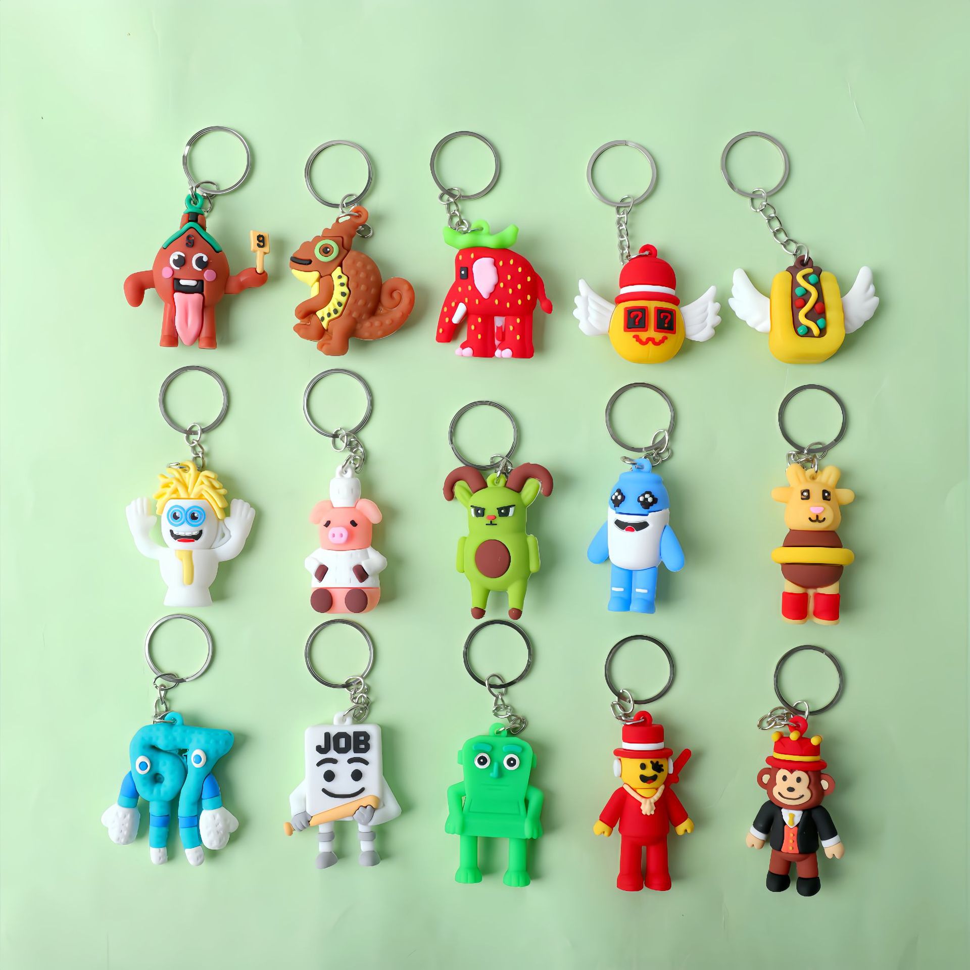 Explosiones transfronterizas robar hacha de cerebro llavero dibujos animados PVC accesorios muñecas de goma blanda mochila accesorios de automóviles pequeños colgantes al por mayor