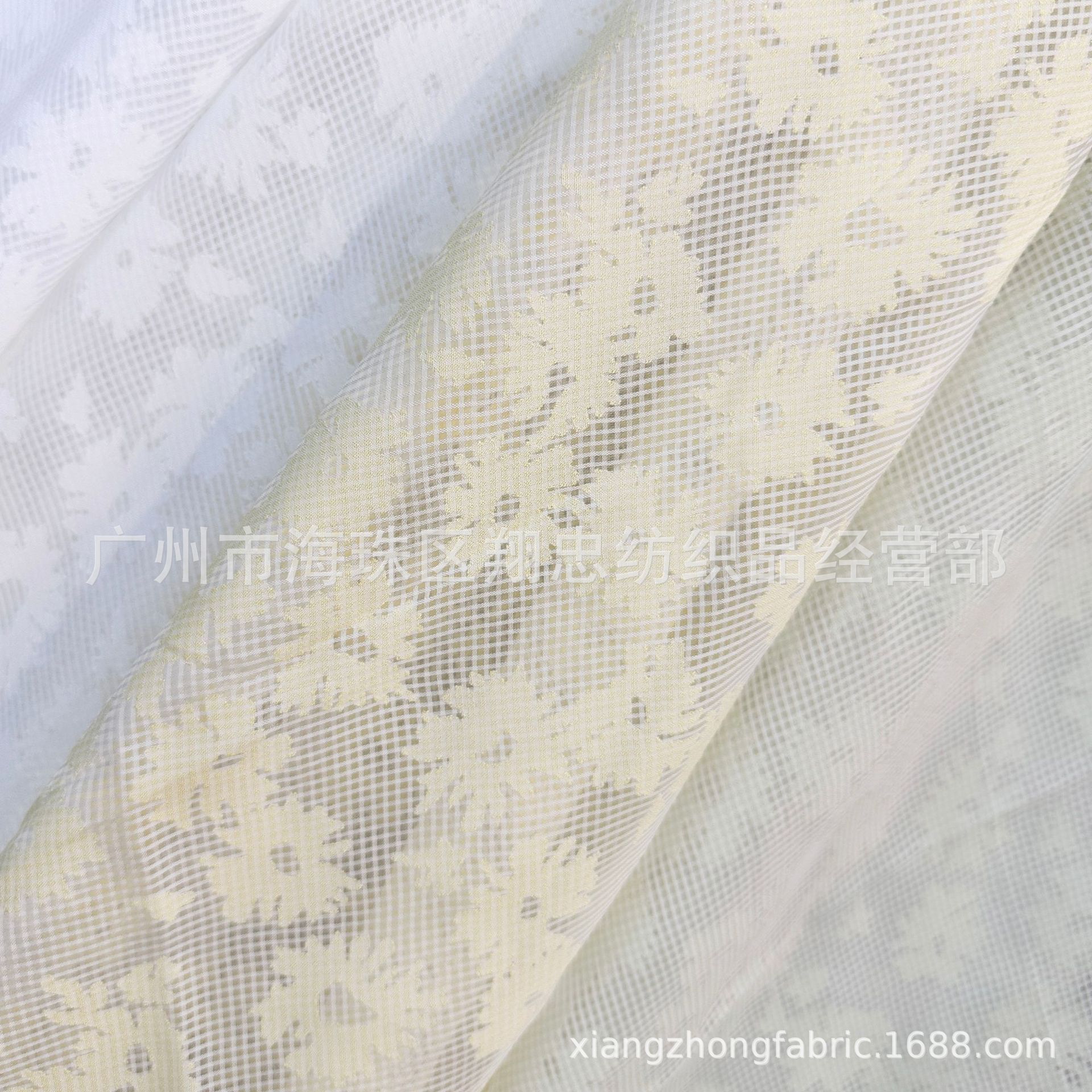 French plaid daisy three-dimensional soft printed base cloth white…