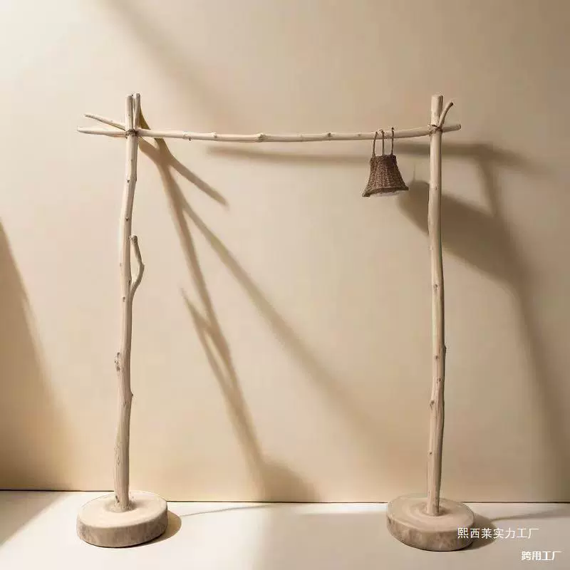 Простая вешалка для одежды, напольная вешалка для сушки одежды, напольная вешалка для одежды ручной работы из цельного дерева, стеллаж для хранения одежды в спальне