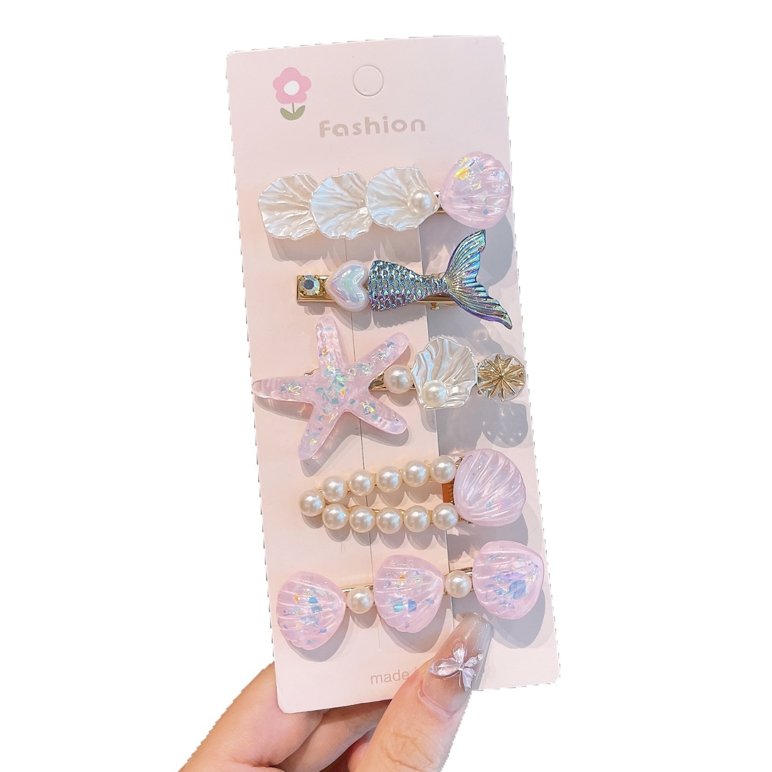 Niños lindos pinzas de cabello de cola de pescado niñas pinzas de cabello de pingganas cortinas de cabello de princesa sirena