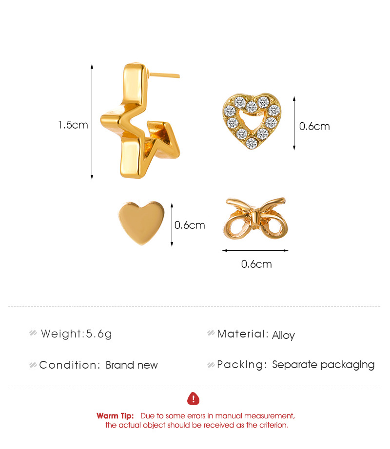 Wholesale Jewelry Star Geometric Earrings 4-piece Nihaojewelry display picture 1