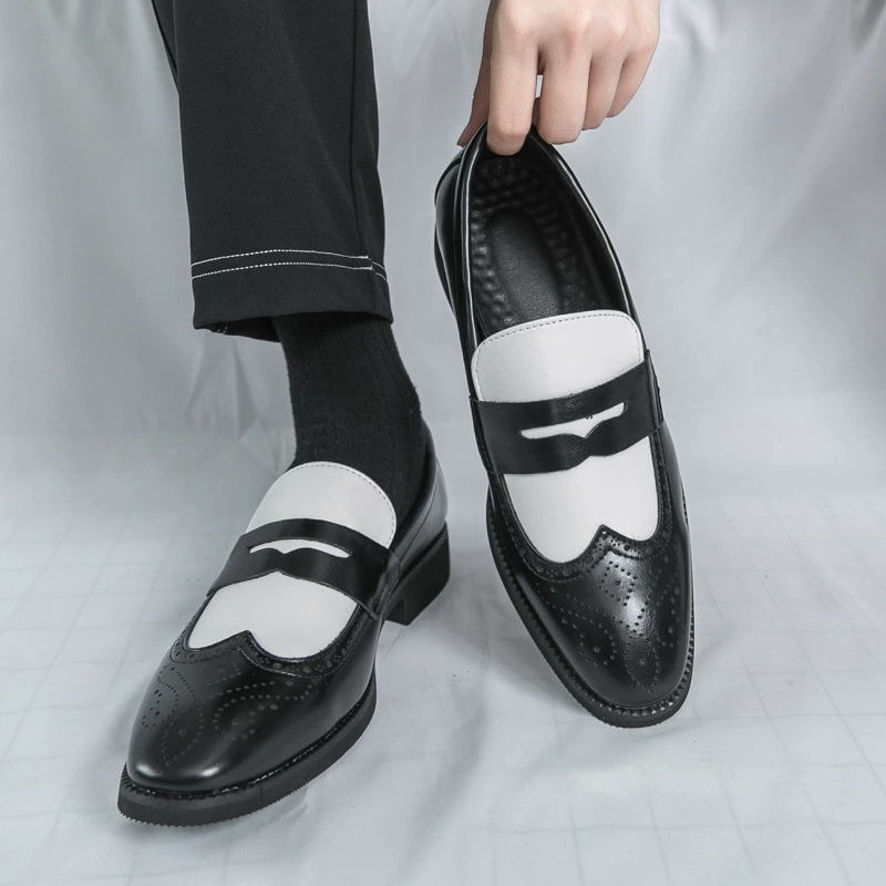 Мужские туфли-броги в стиле пэчворк с цветочным принтом, размер 46, модные слипоны в британском стиле для парикмахеров, деловые повседневные рабочие кожаные туфли