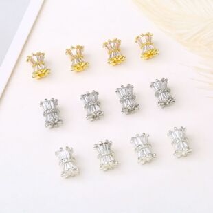 ��ɫ18K������ʯС�U������ɢ���p�滨ñ��Ͱ��diyˮ���������