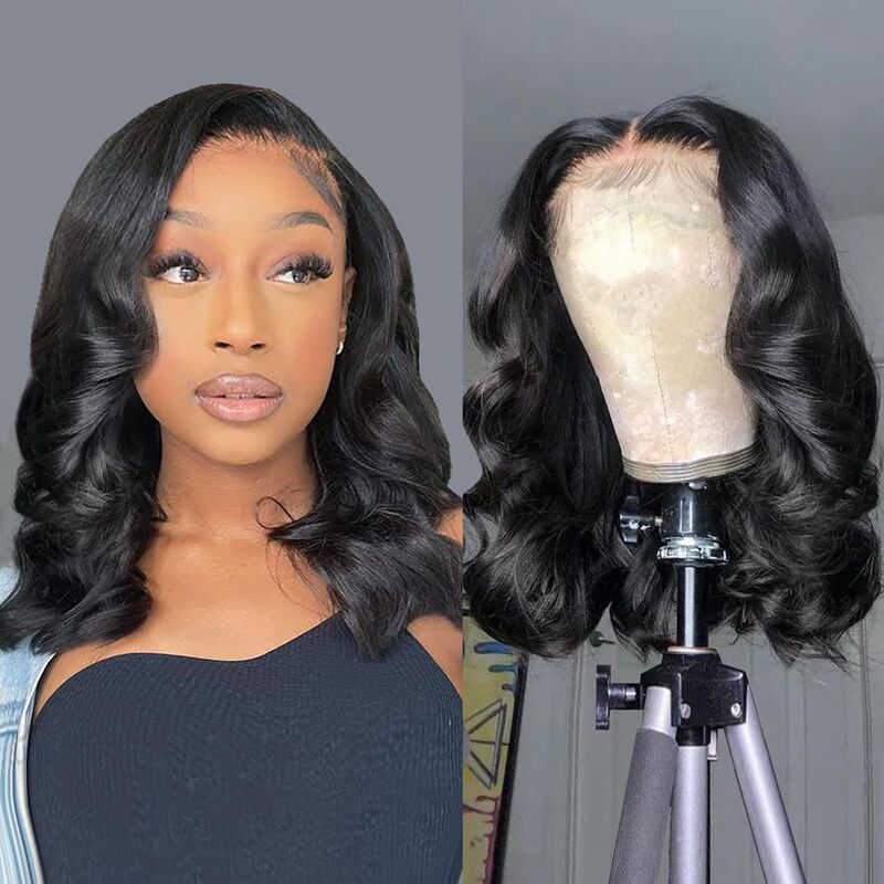 Wig with Real Human Hair, Lace Front 13X4, Curly Bob Hair, Women's Wig, Wholesale for Foreign Trade, Cross-Border, Celebrity Style