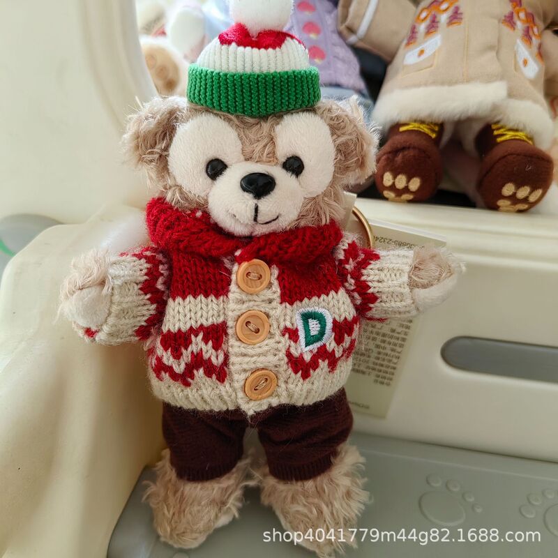 Disney Christmas Sweater Shirley Rose Duffy Stuffed Pendant Cute School Bag Pendant Doll Bear Keychain