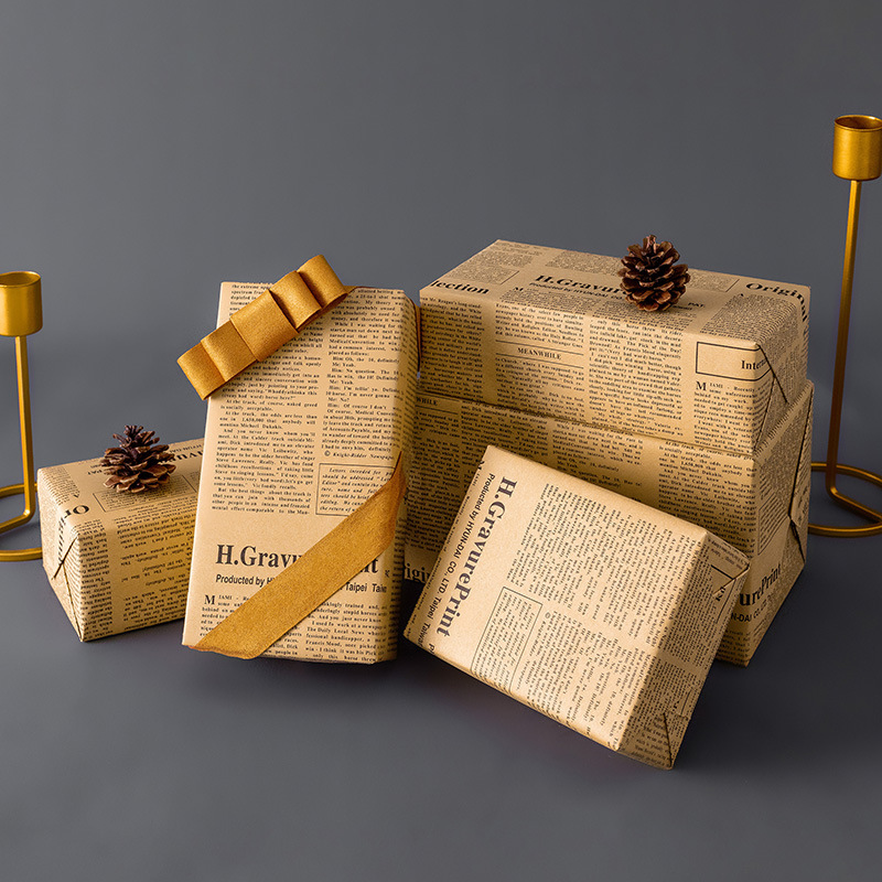 Papel de embalaje de regalos de San Valentín inglés retro papel de embalaje de regalo de cumpleaños de alta calidad papel de papel de papel de papel de papel