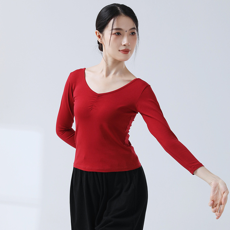 ダンスウェア 練習着 女性用 新作トップス モダンダンス 大人用 芸術試験 ヨガウェア ダンサー用 日常着 半袖|undefined