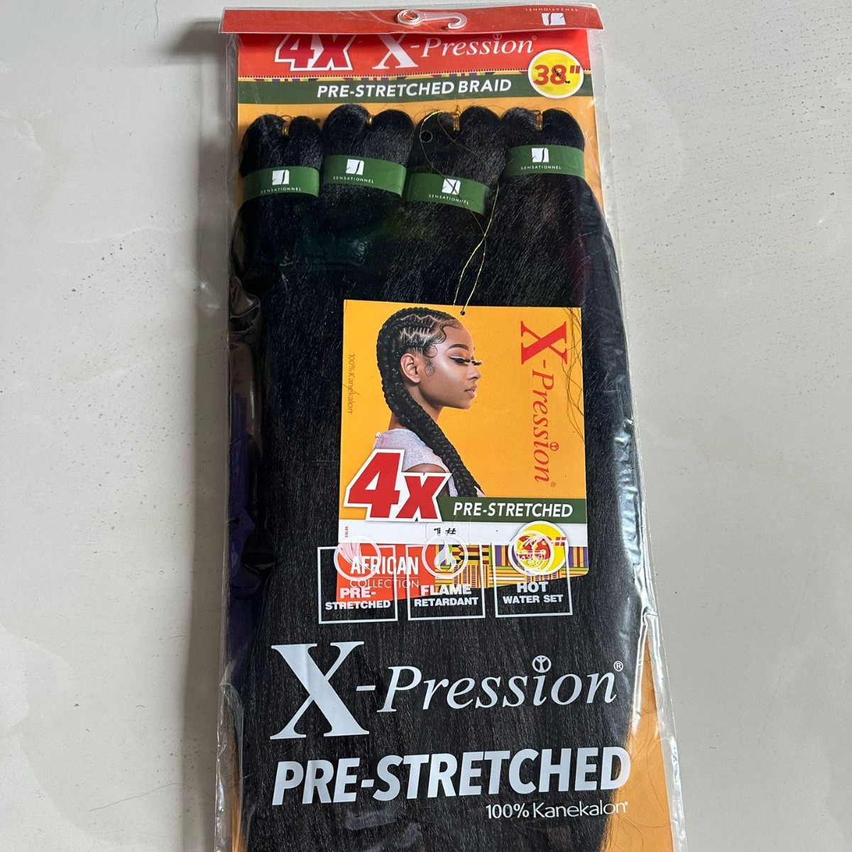 4X pre-estirado EZ trenza cabello EZ trenza sucia cuatro paquetes de cabello trenzado africano peluca trenza