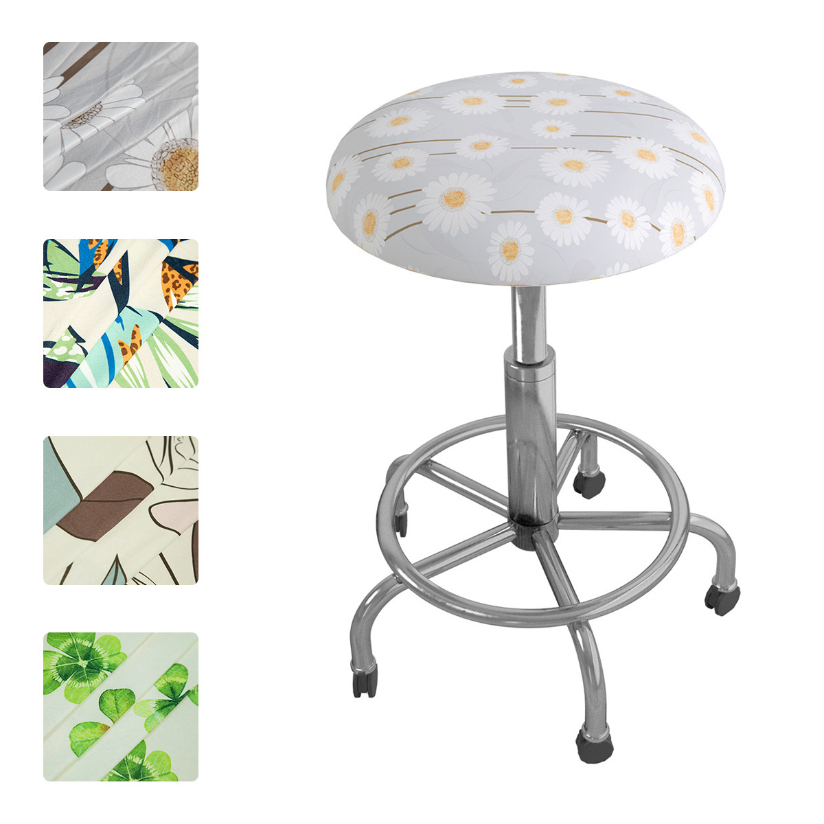 Factory direct sales of a generation of milk silk digital waterproof round stool chair cushion round bar chair cover