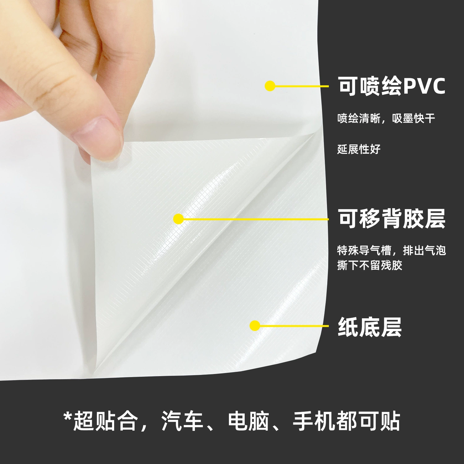 Покрашенная водоразбавленная PVC наклейка