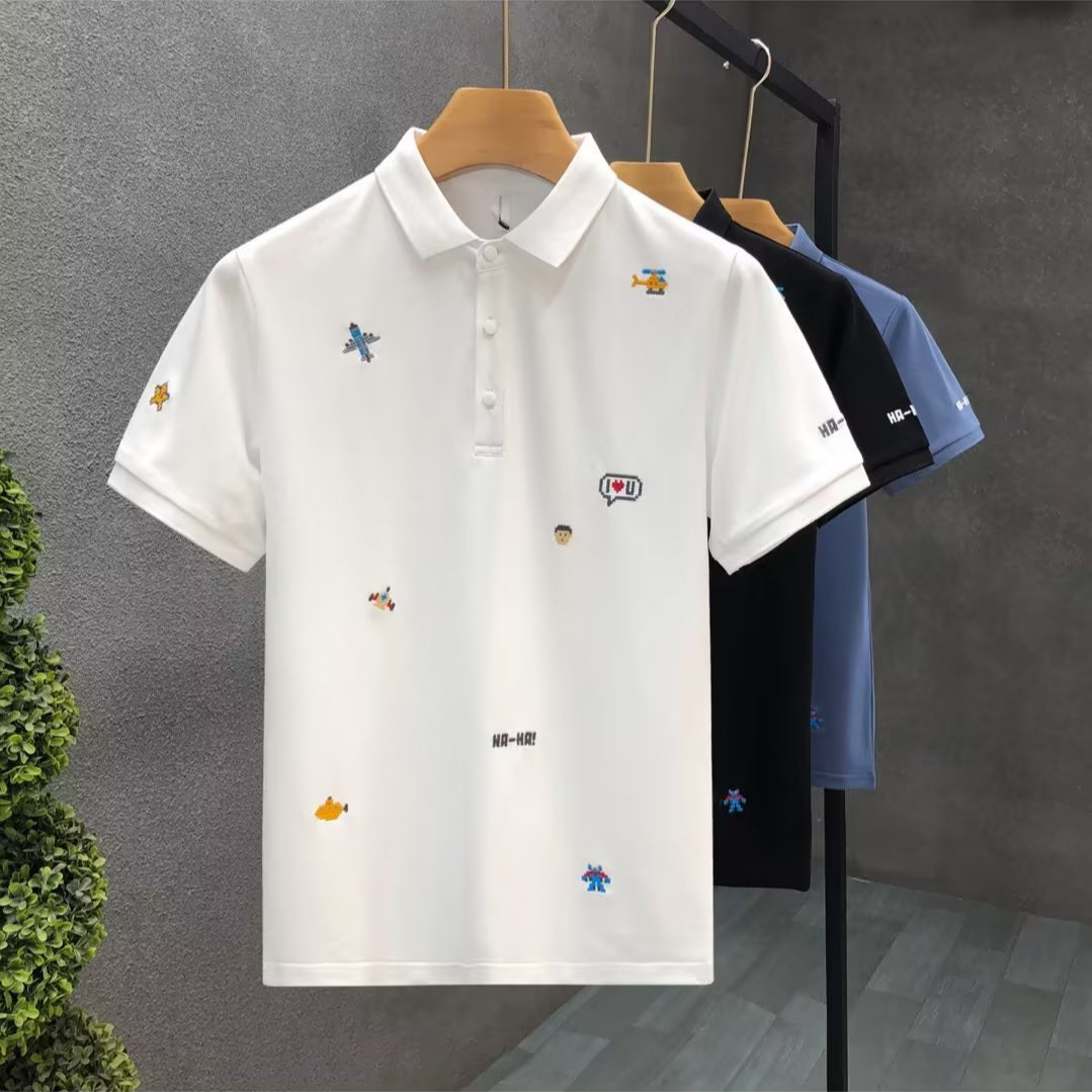 American Polo Shirt Men's Short-Sleeved Ins Trendy Brand Summer 2025 New Loose Casual Half-Sleeved Lapel T-Shirt Top